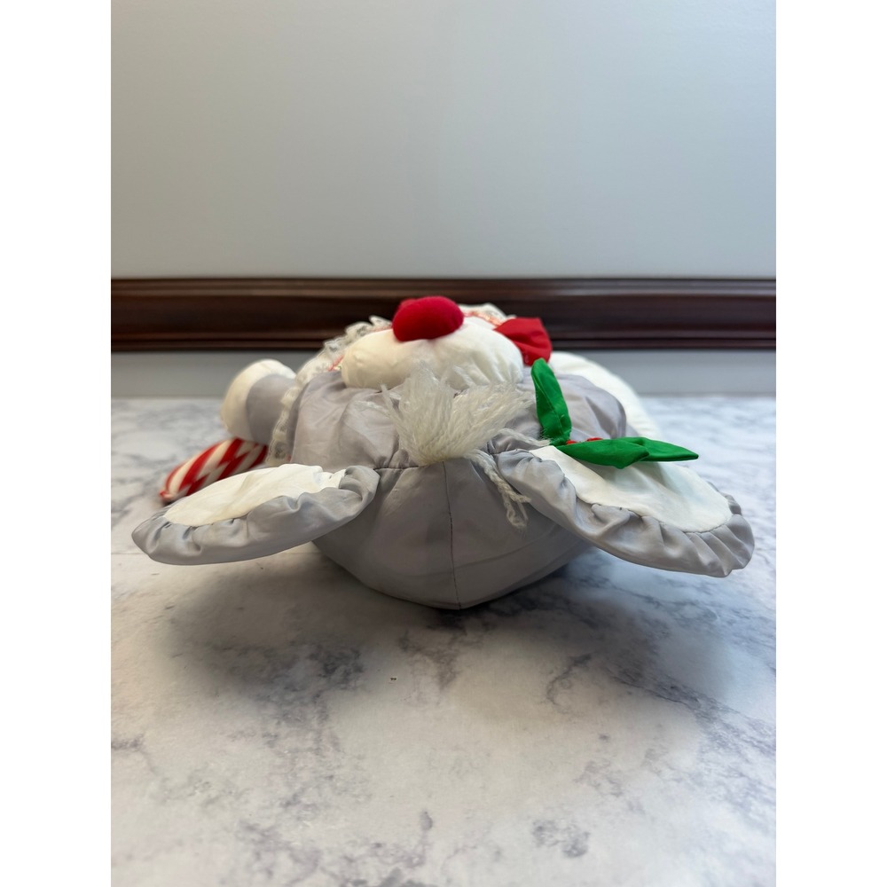 Vintage 1987 Fisher Price Christmas Mouse Plush Candy Cane 8016 Gray Red White - Picture 9 of 14
